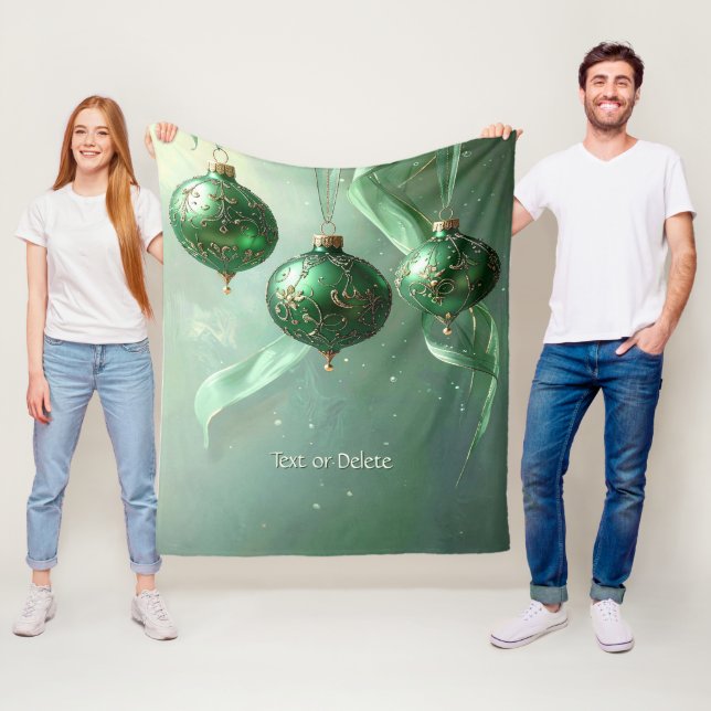Grüne Weihnachtskugel Fleece-Decke Fleecedecke (Beispiel)