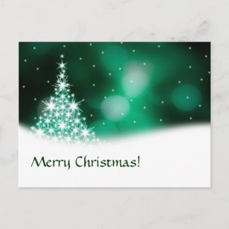 Grüne Weihnachtspostkarte Feiertagspostkarte