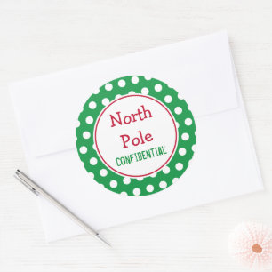 Grüne Weihnachtssticker Nordpol Runder Aufkleber