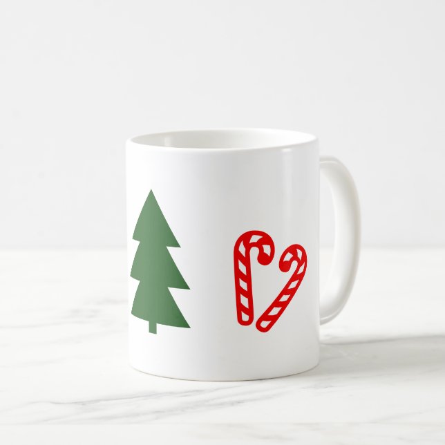 Grüne Weihnachtsstöcke Kaffeetasse (VorderseiteRechts)