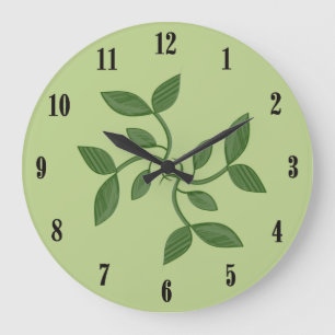 Grüne Weinrebe Ziermauer Große Wanduhr