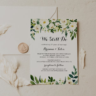 Grüne weiße Blüte machen wir immer noch Vow Erneue Einladung