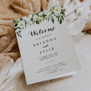 Grüne weiße Herbstblütenhochzeit Programm