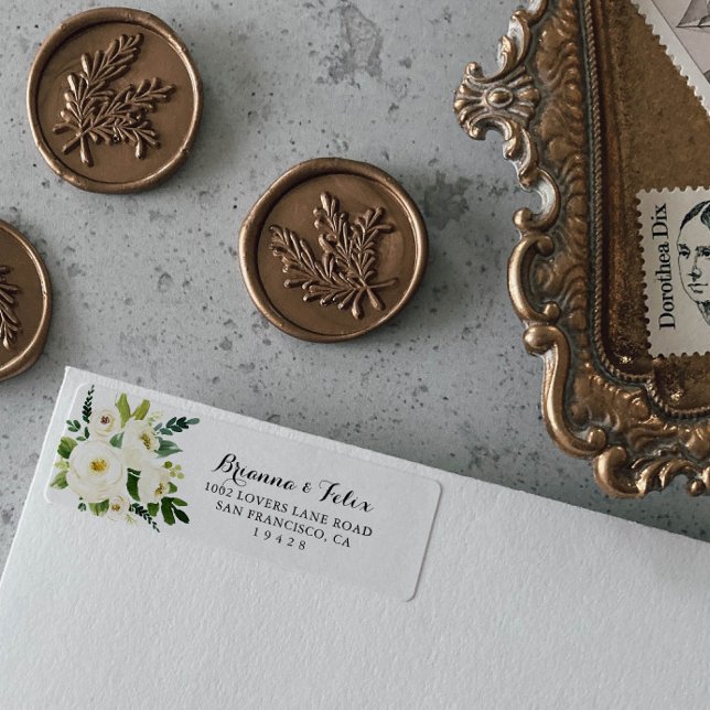 Grüne weiße Herbstflorrückgabe Etikett (Von Creator hochgeladen)