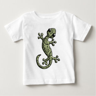 Grüne weiße kletternde Gecko-Eidechse Baby T-shirt