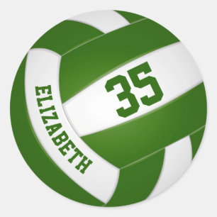Grüne weiße Mannschaft Jungs Mädchen Volleyball Runder Aufkleber