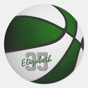 Grüne Weiße Mannschaft wählt Jungs Basketball Runder Aufkleber