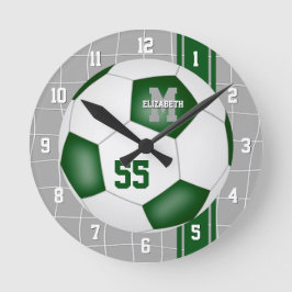 Grüne weiße Mannschaftsfarben Farbenfrohe Streifen Runde Wanduhr