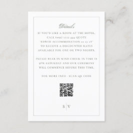Grüne weiße Monogramm QR CODE Elegante Hochzeit Begleitkarte
