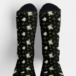 Grüne weiße Muster-Hochleistungs-Athletic-Crew Socken