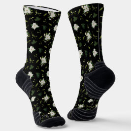 Grüne weiße Muster-Hochleistungs-Athletic-Crew Socken