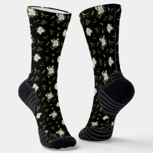Grüne weiße Muster-Hochleistungs-Athletic-Crew Socken