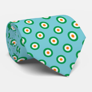 Grüne weiße Orange Polka Punkte auf hellblau Krawatte