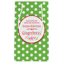 Grüne weiße Polka-Dot-Cookie-Swap-Geschenkbeutel Kleine Geschenktüte
