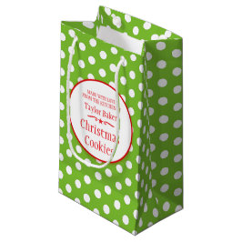 Grüne weiße Polka-Dot-Cookie-Swap-Geschenkbeutel Kleine Geschenktüte