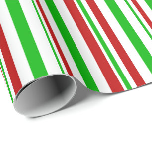 Grüne, weiße, rot-farbene Weihnachtsschmuck-Lini Geschenkpapier