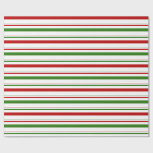 Grüne, weiße, rot-farbene Weihnachtsstreifen Geschenkpapier