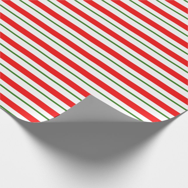 Grüne, weiße, rot farbige Weihnachten Inspiriert Geschenkpapier (Ecke)