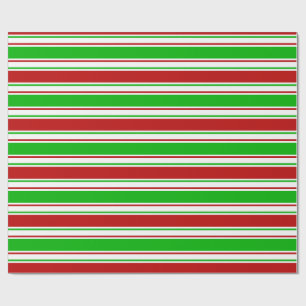 Grüne, weiße, rote Weihnachtslinien Inspiriert Geschenkpapier