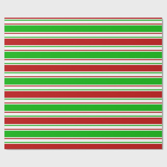 Grüne, weiße, rote Weihnachtslinien Inspiriert Geschenkpapier (Flach)