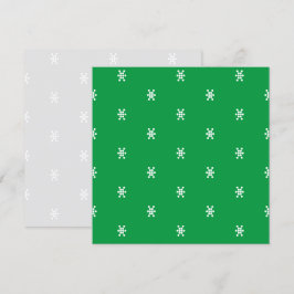 Grüne weiße Schneeflocken, grau Weihnachten Einladung