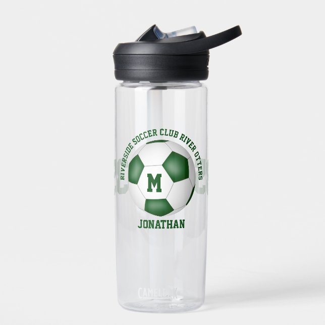 Grüne, weiße Schulmannschaft färbt kundenspezifisc Trinkflasche (Links)