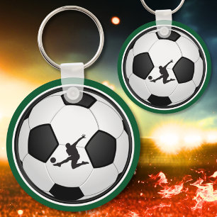 Grüne, Weiße, Schwarze Personalisierte Fußball-Sch Schlüsselanhänger