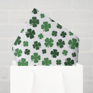 Grüne weiße St. Patrick's Day Shamrocks Seidenpapier