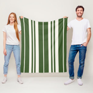 Grüne weiße Streifen Fleecedecke