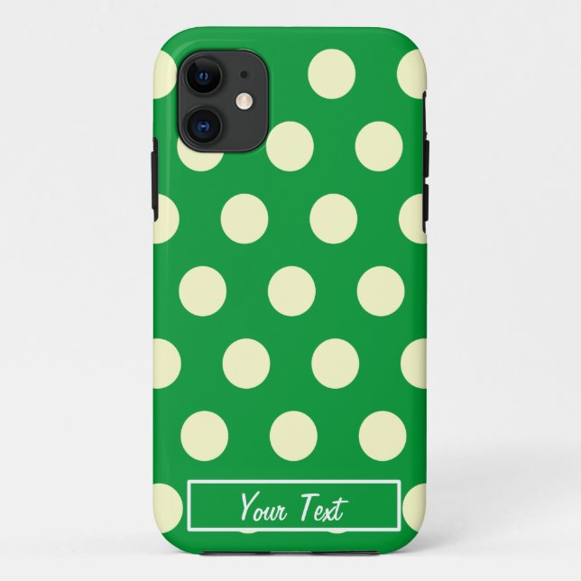 Grüne/weiße Tupfen - personifizieren Sie Case-Mate iPhone Hülle (Rückseite)