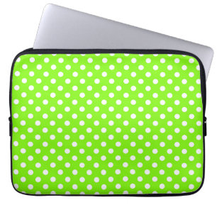 grüne, weiße und grüne Polka-Punkte Laptopschutzhülle