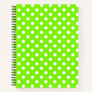 grüne, weiße und grüne Polka-Punkte Notizbuch