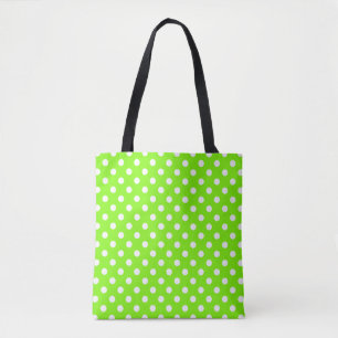 grüne, weiße und grüne Polka-Punkte Tasche