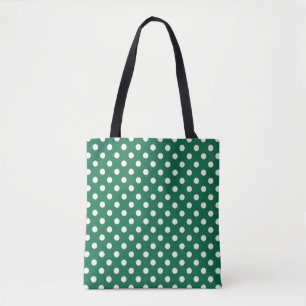 grüne, weiße und grüne Polka-Punkte Tasche