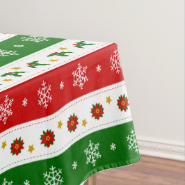 Grüne weiße und rote Weihnachtstischdecke Tischdecke