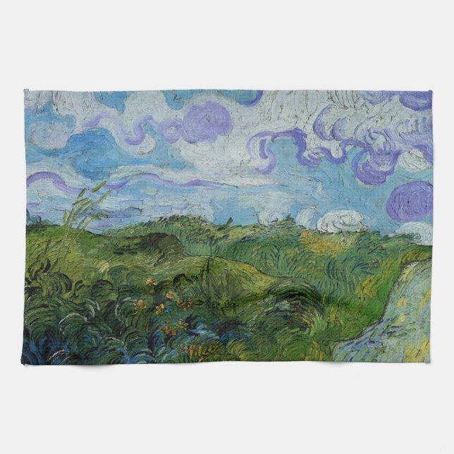 Grüne Weizenfelder von Vincent van Gogh Geschirrtuch (Horizontal)