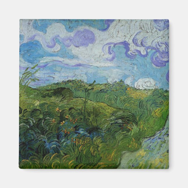 Grüne Weizenfelder von Vincent van Gogh Magnet (Vorne)