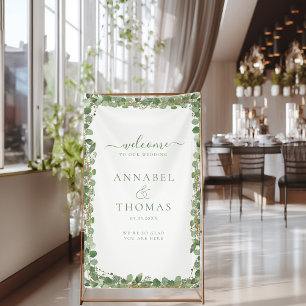 Grüne "Welcome" Hochzeit Banner