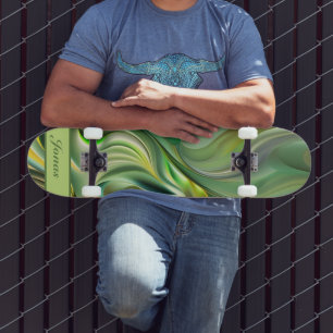 grüne Wellenmuster abstrakt Skateboard