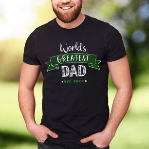 Grüne Welt Super-Vater-Drucktypografie mit Stileff T-Shirt