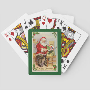 Grüne Werkstatt des Weihnachtsmannes Spielkarten