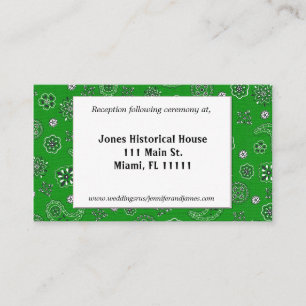 Grüne Western Hochzeitskarten Begleitkarte