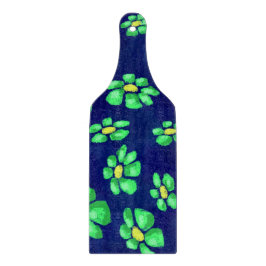Grüne Whimsical Blume - Debatten über den blauen H Schneidebrett