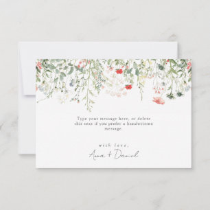 Grüne Wildblume Hochzeit Dankeskarte