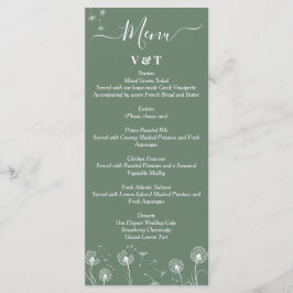 Grüne Wildblume Minimalistisch Hochzeit Menükarte