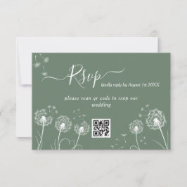 Grüne Wildblume Moderne Hochzeit RSVP Karte