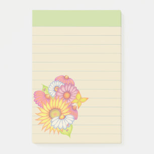 Grüne Wildblumen Post-it-Notizen Post-it Klebezettel