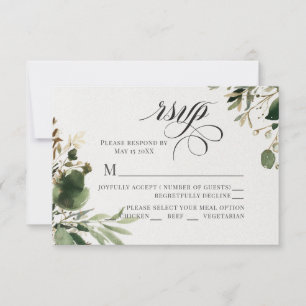 Grüne Willow und Creme RSVP Karte
