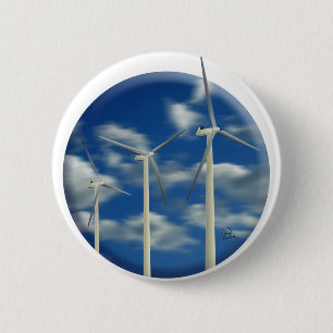 Grüne Windkraftanlage Button