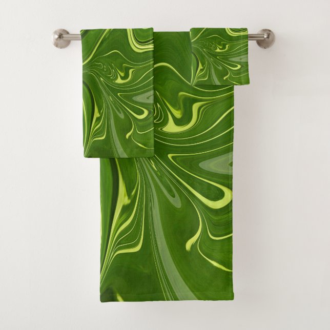 Grüne Wirbel Badhandtuch Set (Insitu)